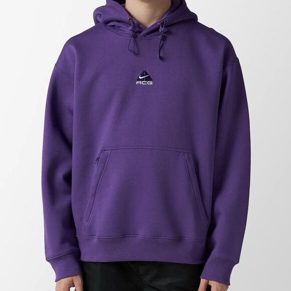 Nike ACG Therma-FIT Unisex Size XL Purple Fleece Loose Fit Pullover Hoodie - Picture 1 of 8